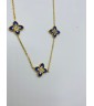 Collier petite fleur bleu